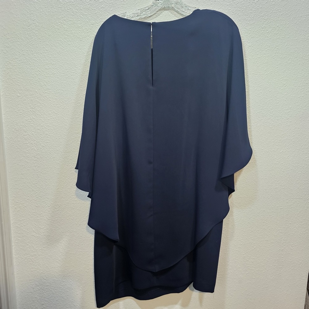 Trina Turk Tamiko Cape Dress Women's Size XL Navy Blue - Picture 6 of 6